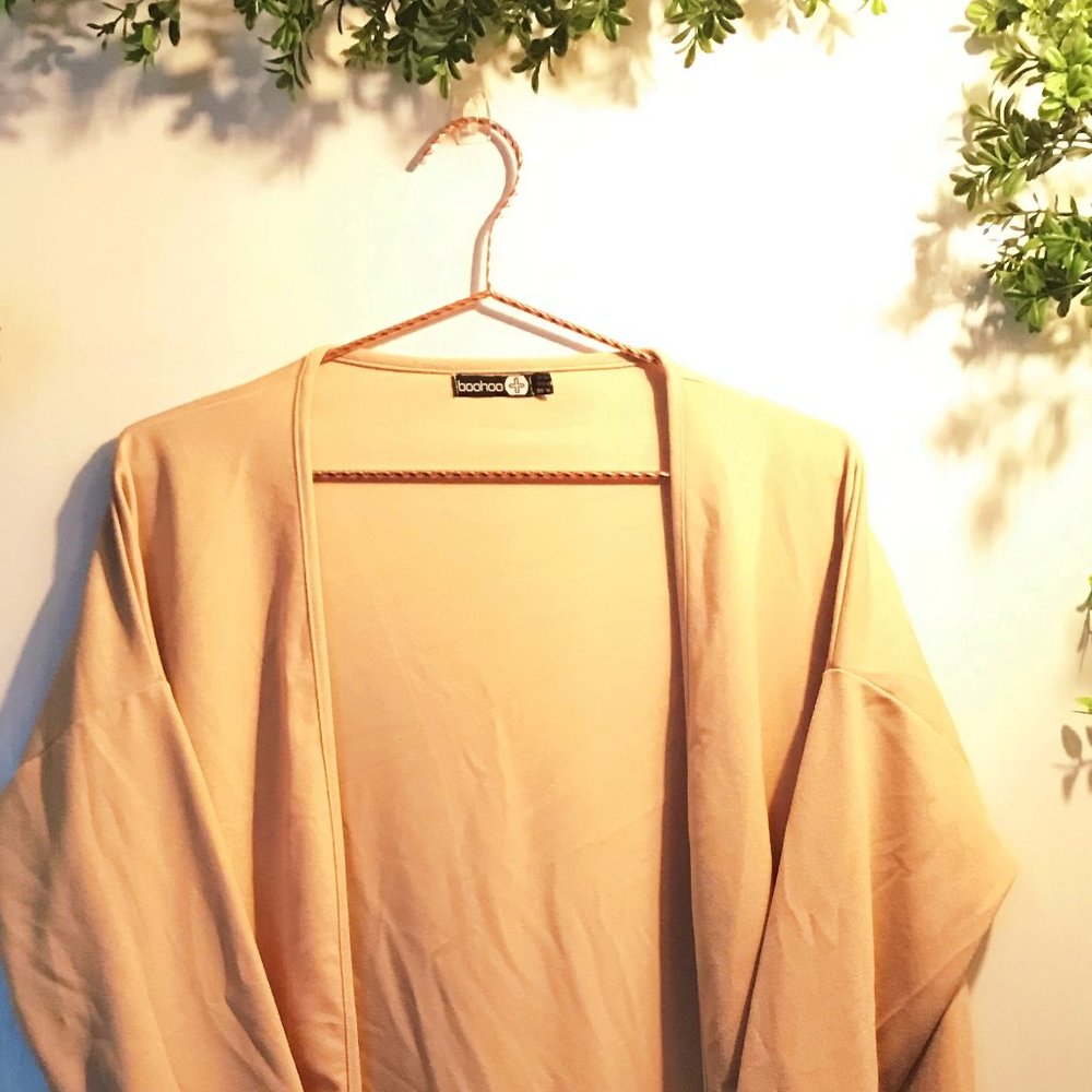 Boohoo Plus Long Cream Duster